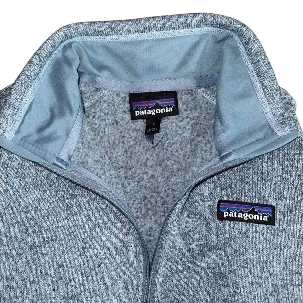 Patagonia Women's Better Sweater 1/4-Zip Fleece Pullover Fleck Blue Size Small